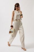 Yandan Bağlamalı Crop Bluz resmi